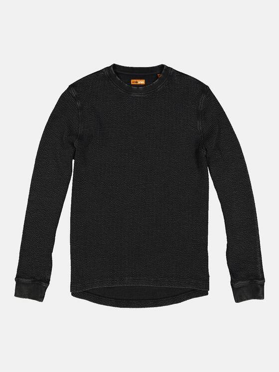 emilio adani Herren Sweatshirt strukturiert Schwarz 34555