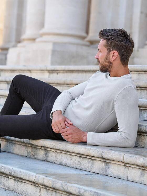 emilio adani Herren Pullover strukturiert Hellgrau 38024