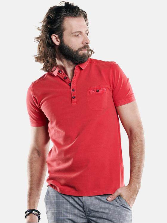 emilio adani Herren Sportives Poloshirt mit schmaler Passform Rot 29164