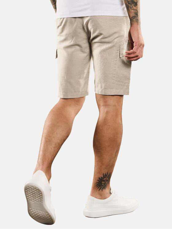 emilio adani Herren Bermuda-Cargo mit Leinen-Anteil Beige 33207