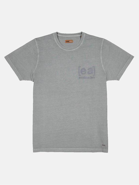 emilio adani Herren T-Shirt Rundhals mit Print Grau 33417
