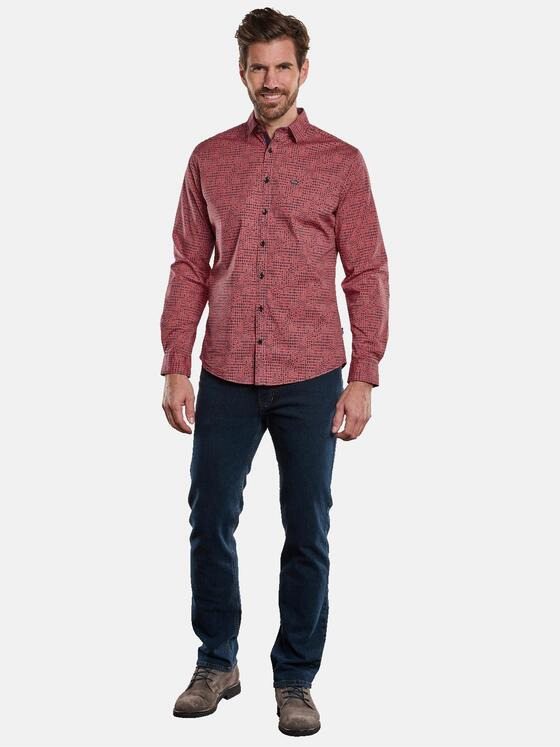engbers Herren Hemd langarm Tomatenrot 34079