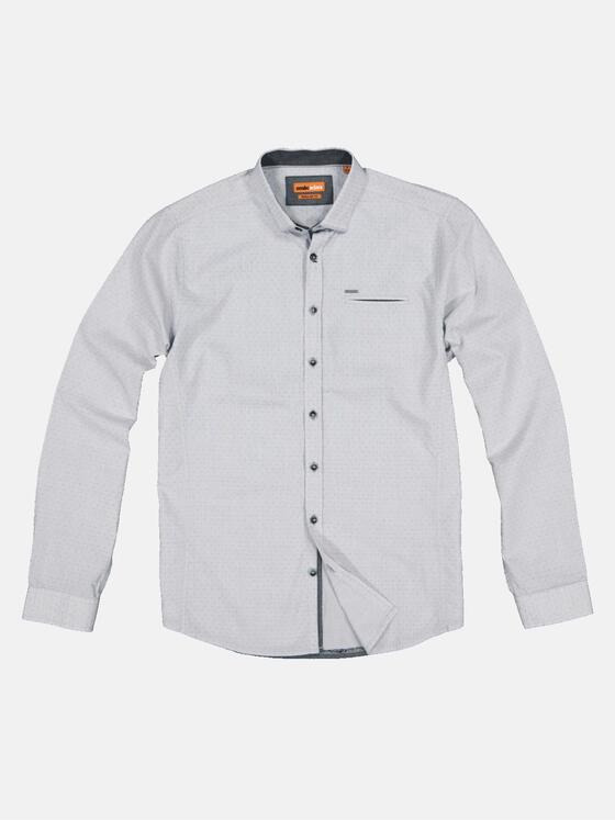 emilio adani Herren Langarm-Hemd strukturiert Silbergrau 32461