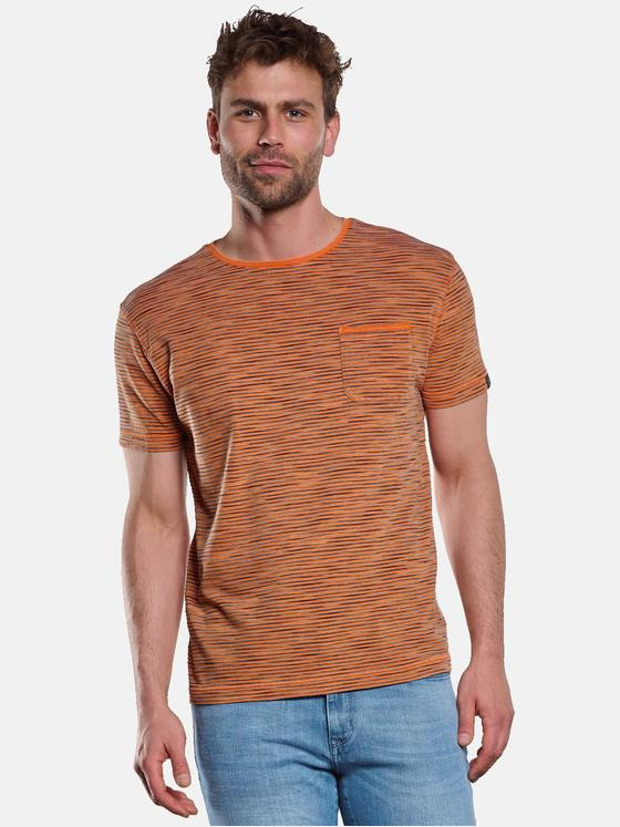 engbers Herren T-Shirt gestreift Dunkelorange 33108