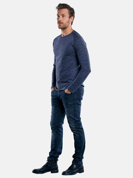 emilio adani Herren Rundhals Shirt mit besonderem Farbeffekt Blau 29780