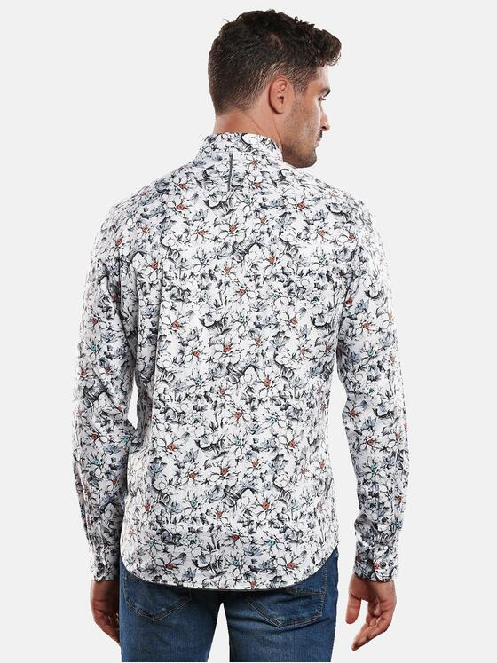 engbers Herren Langarm-Hemd All-Over-Print Anthrazit 32467