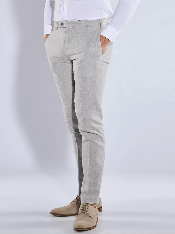 emilio adani Herren Anzug-Hose mit Leinenanteil Grau 36547