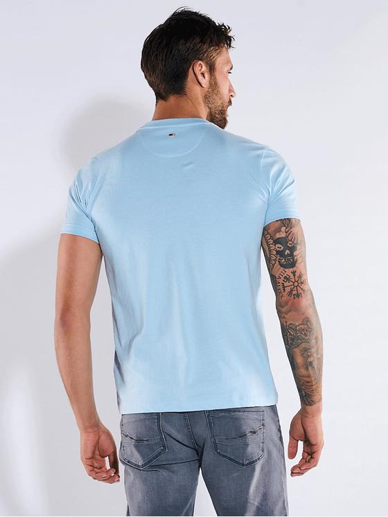 emilio adani Herren T-Shirt uni Blau 36177