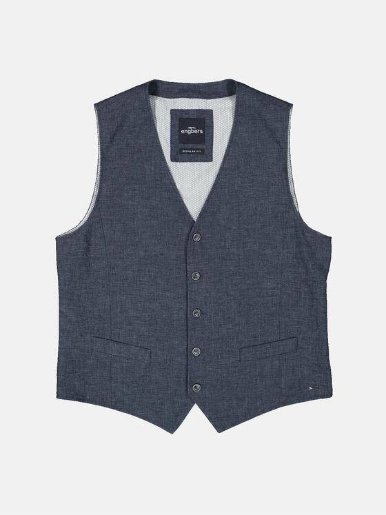 engbers Herren Sakko-Weste mit Leinenanteil Blau 34501