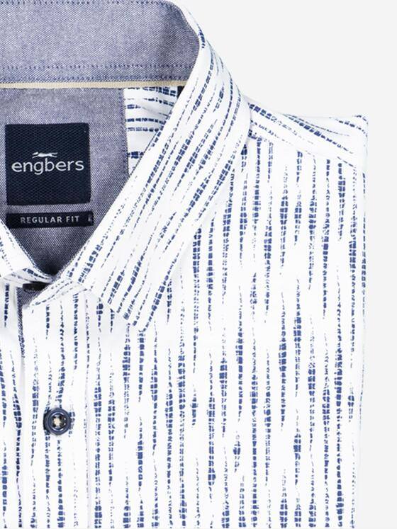 engbers Herren Langarm-Hemd gestreift Marineblau 38294