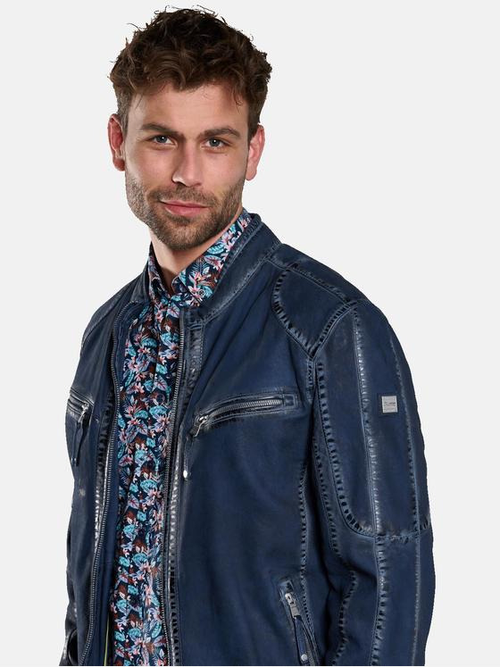 engbers Herren Lederjacke Marineblau 32969