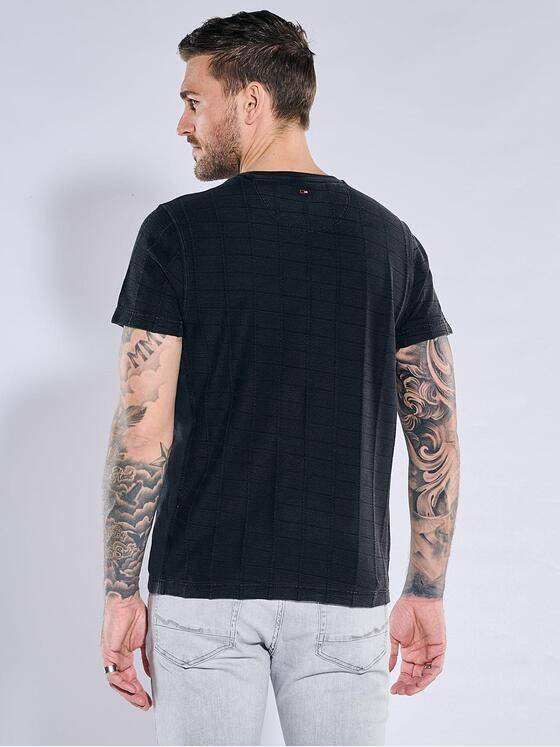 emilio adani Herren T-Shirt strukturiert Schwarz 38435