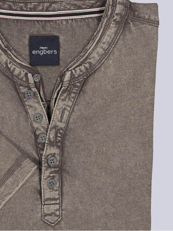 engbers Herren Henley-Shirt uni Braun 36154