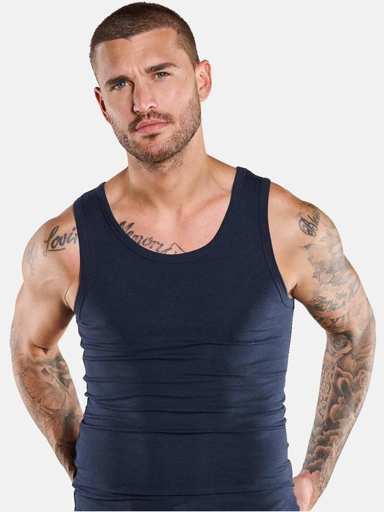 emilio adani Herren Tank-Top uni Blau 36236