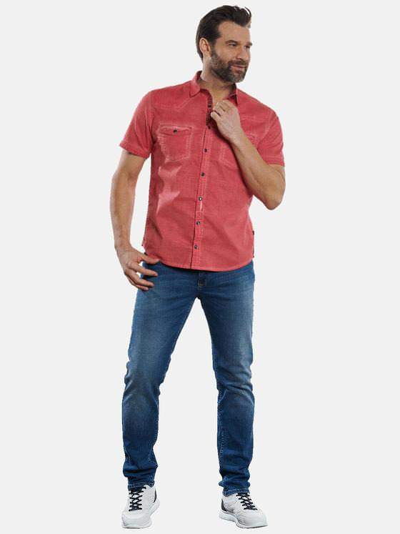 engbers Herren Kurzarm-Hemd gefärbt Feuerrot 32819