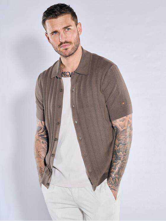 emilio adani  Herren Strick Poloshirt Khaki 38704