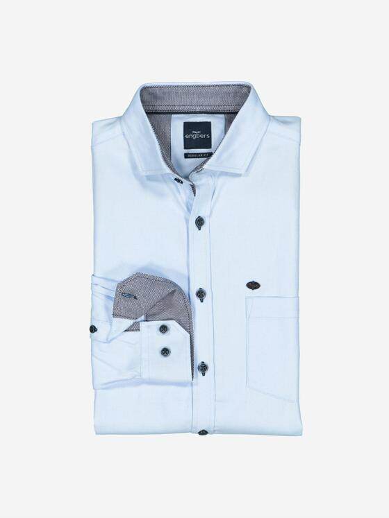 engbers Herren Langarm-Hemd strukturiert Hellblau 38015