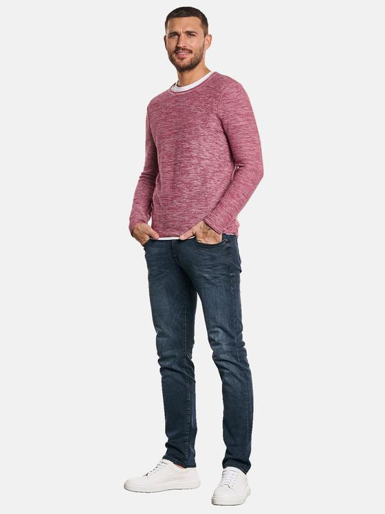 emilio adani Herren Pullover Rundhals Violett 32836