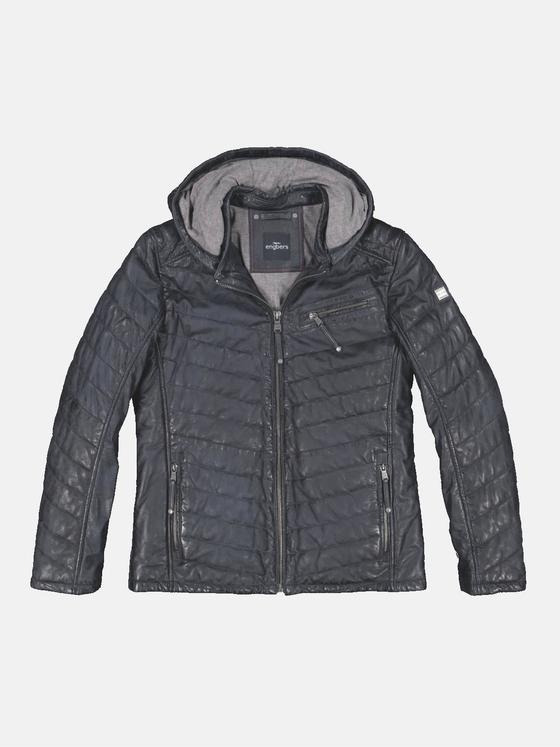 engbers Herren Lederjacke gesteppt Saphirblau 33549