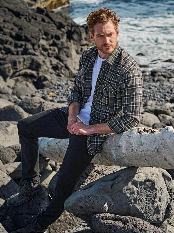 engbers Herren Langarm-Hemd kariert Braun 35461