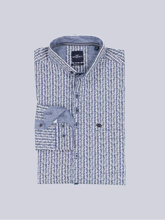 engbers Herren Langarm-Hemd gestreift Marineblau 39124