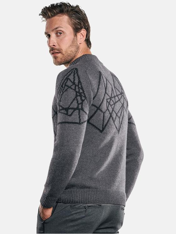 emilio adani Herren Intarsien Pullover Grau 30430
