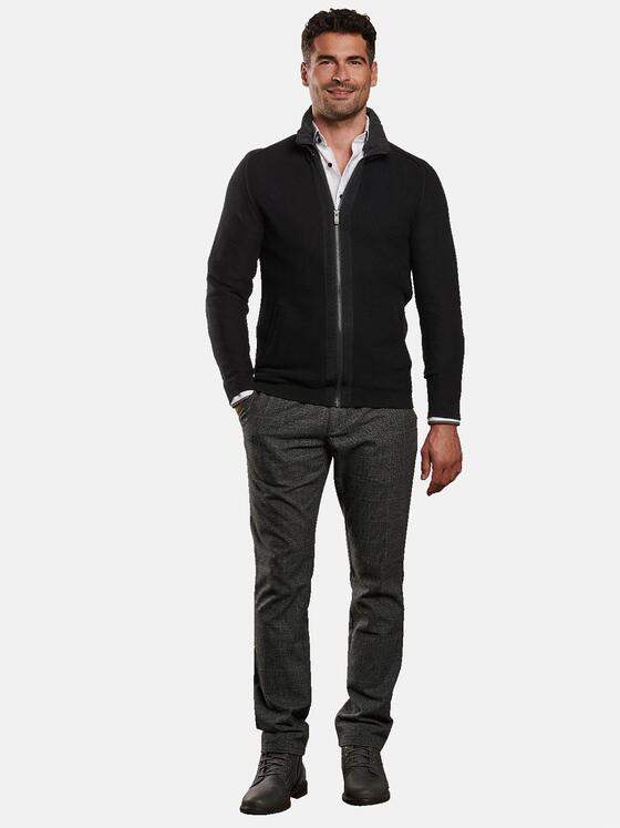 engbers Herren Cardigan mit herausnehmbarer Kapuze Schwarz 32385
