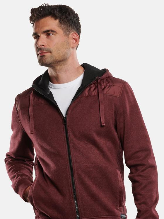 engbers Herren Sweatjacke mit Kapuze Dunkelrot 32301