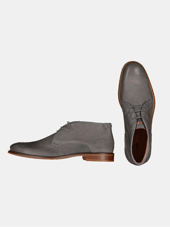 emilio adani Herren Lederschuh im Mid-Cut-Design Hellgrau 33040