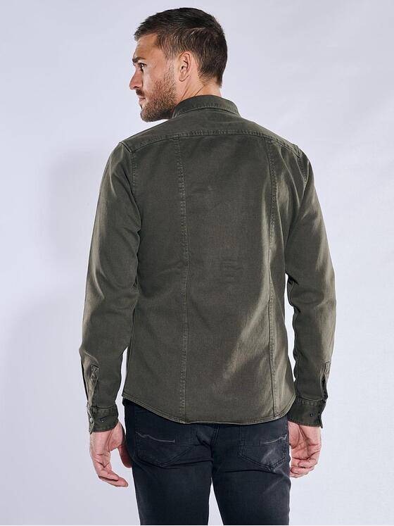 emilio adani Herren Overshirt slim fit Grün 38258