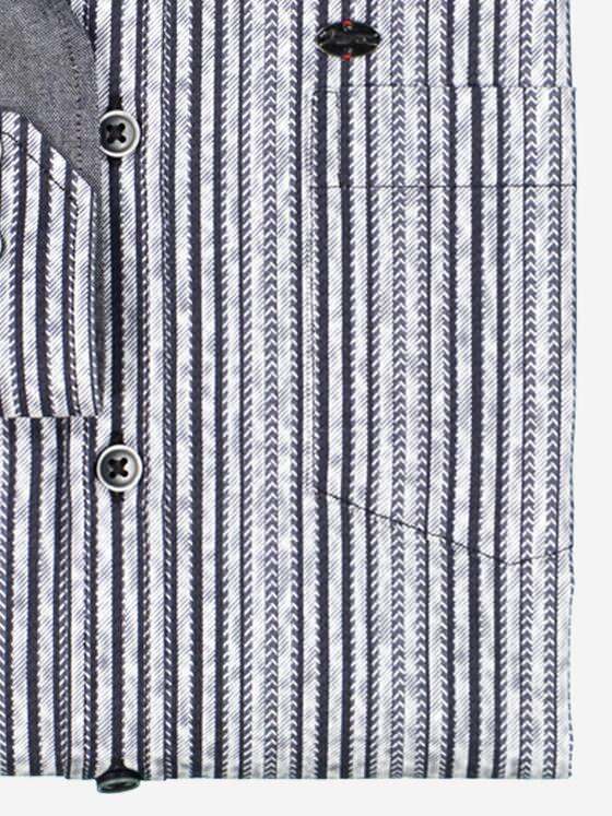 engbers Herren Langarm-Hemd gestreift Schwarz 38110