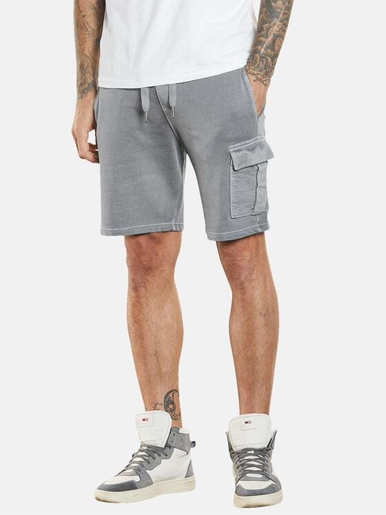 emilio adani Herren Cargo-Bermuda mit Tunnelzug Grau 34828