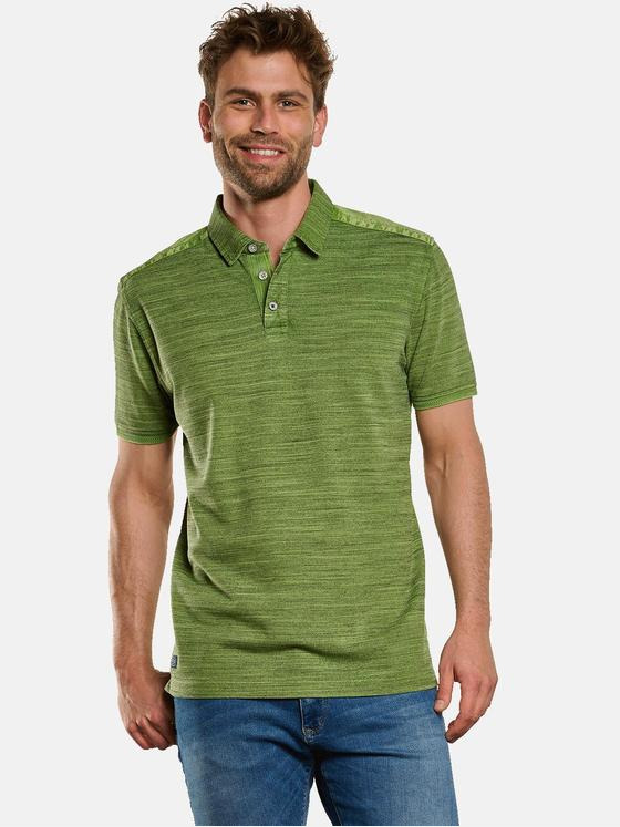 engbers Herren Polo-Shirt gestreift Grasgruen 33037