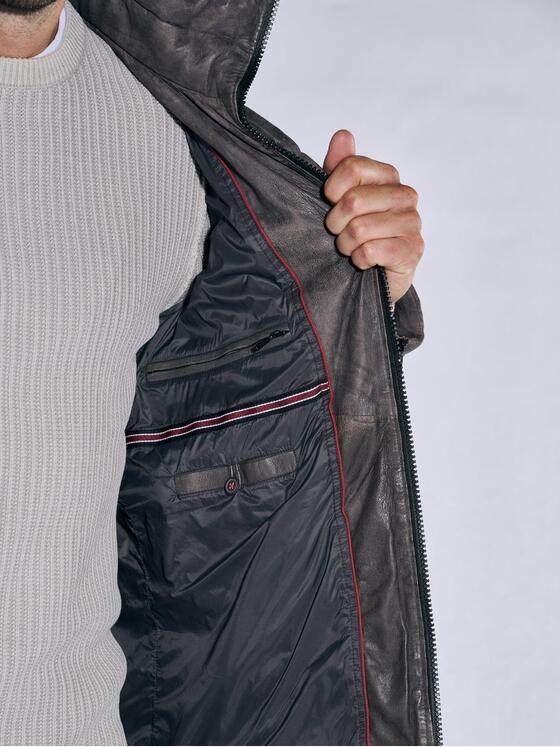 engbers Herren Lederjacke regular Grau 37452