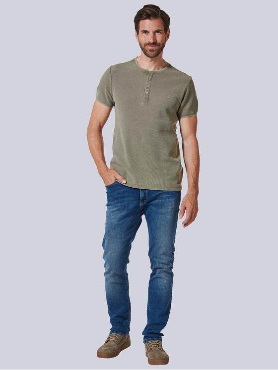 engbers Herren Henley-Shirt uni Beige 35354