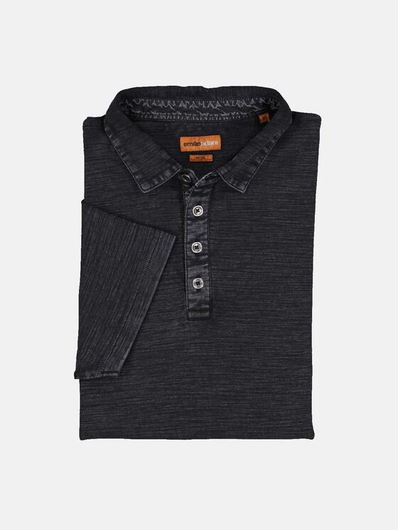 emilio adani Herren Polo-Shirt strukturiert Schwarz 36196