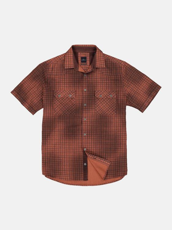 engbers Herren Kurzarm-Hemd gemustert Orange 34451