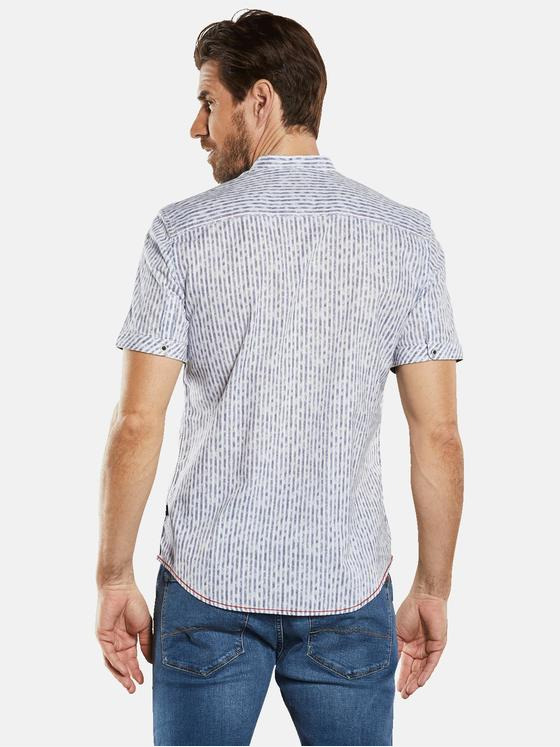 engbers Herren Kurzarm-Hemd gestreift Blau 34658