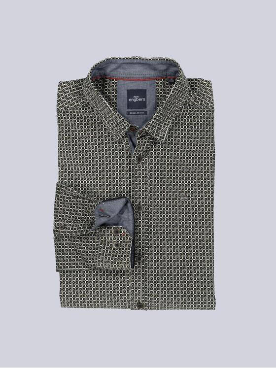 engbers Herren Langarm-Hemd aus Baby-Cord Grün 35604
