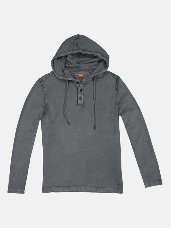 emilio adani Herren Langarm-Shirt mit Kapuze Grau 33351