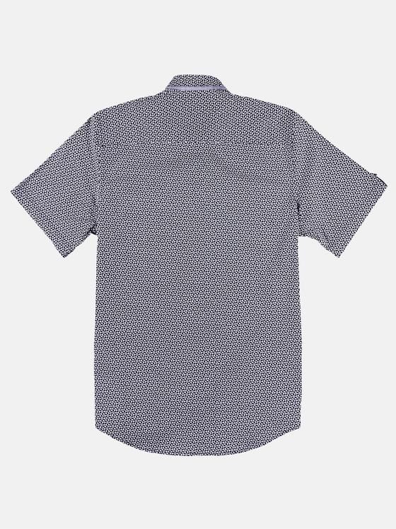 engbers Herren Gemustertes Hemd mit Jersey-Anteil Marineblau 29717