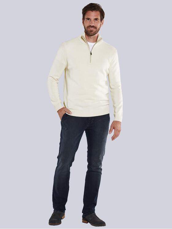 engbers Herren Pullover mit Troyerkragen Weiß 35743
