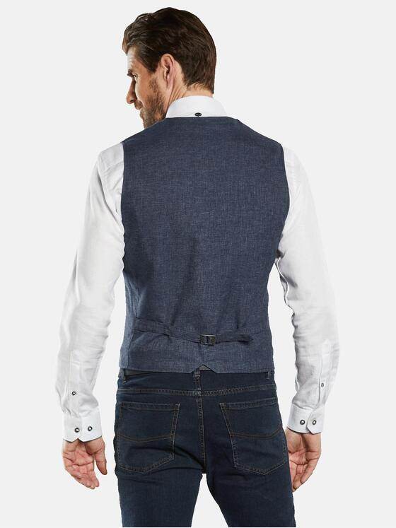 engbers Herren Sakko-Weste mit Leinenanteil Blau 34501