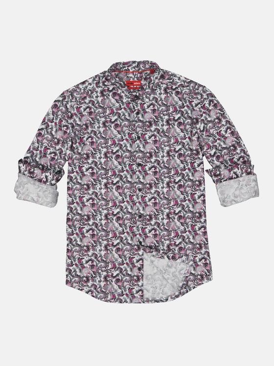 emilio adani Herren Langarm-Hemd aus Leinen Rot 34149