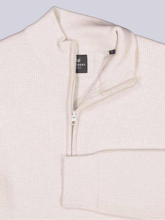 ENGBERS GERMANY Herren Pullover mit Troyerkragen Creme 39622