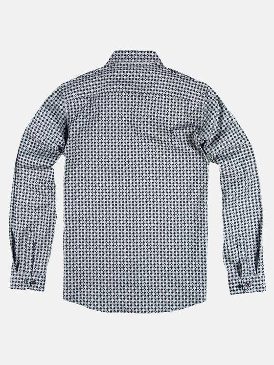 emilio adani Herren Hemd im zweifarbigen Rautendesign Grau 28963