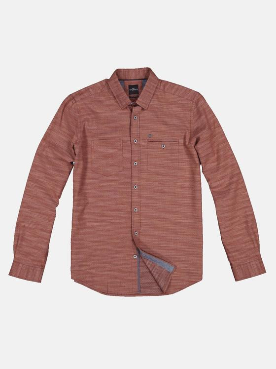 engbers Herren Langarm-Hemd leicht gemustert Orange 32274