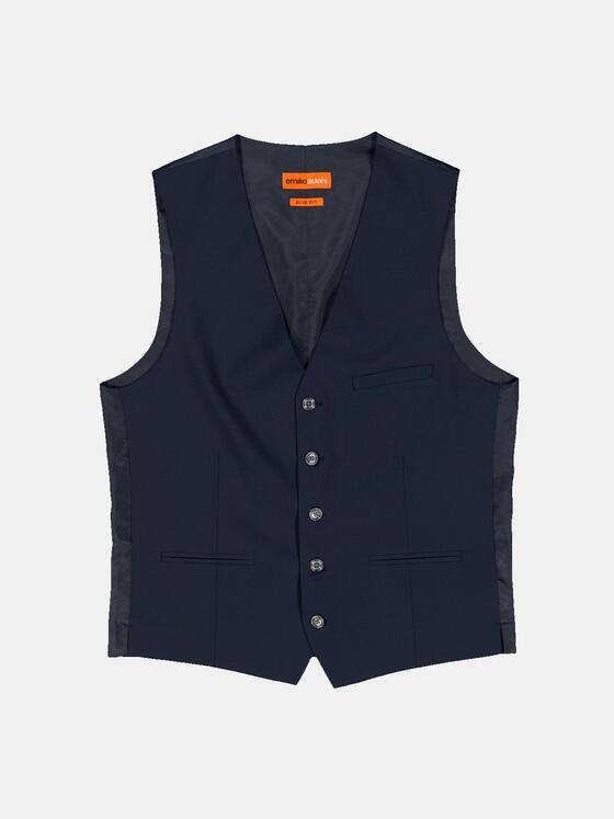 emilio adani Herren Anzug-Weste slim fit Blau 36482