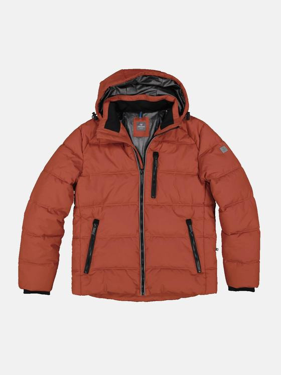 ENGBERS GERMANY Herren Steppjacke mit abnehmbarer Kapuze Orange 33554
