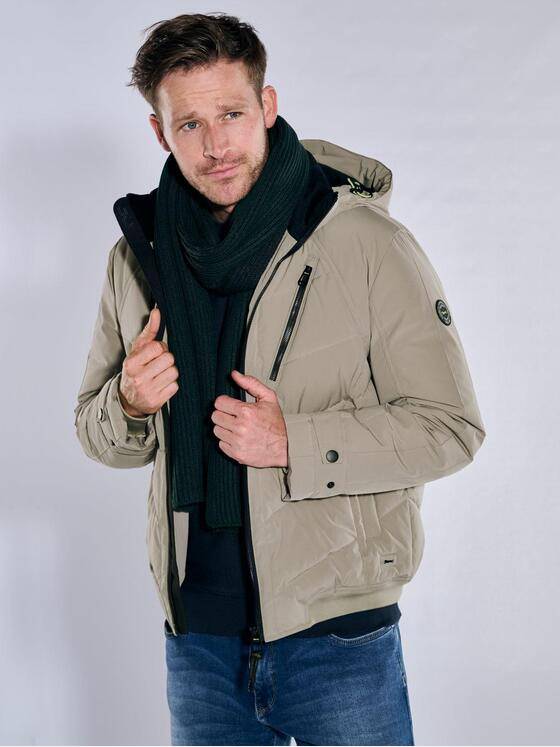 engbers Herren Steppjacke mit abnehmbarer Kapuze Braunbeige 37410